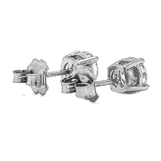 Natural Round Diamond Earring GIA Certified Studs, in White Gold