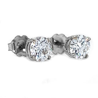 1.42 Carat Natural Mined Round Earring GIA Certified Studs 14KT White Gold