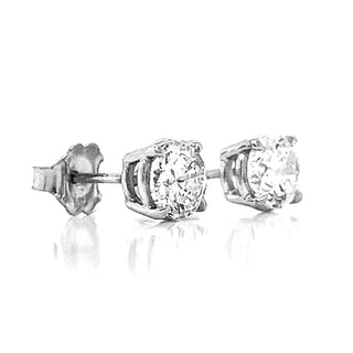 1.35 Natural Mined Round Diamond Earrings GIA Certified Studs 14KT White Gold