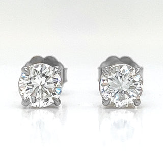 Natural Diamond Stud Earrings, in White Gold