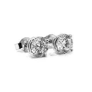 Natural Round Diamond EGL Certified Stud Earrings, in White Gold