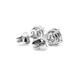 Natural Round Diamond EGL Certified Stud Earrings, in White Gold