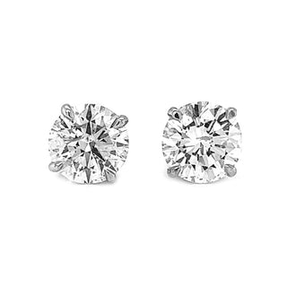 Natural Mined Diamond Round Cut Earring GIA Certified Studs White Gold