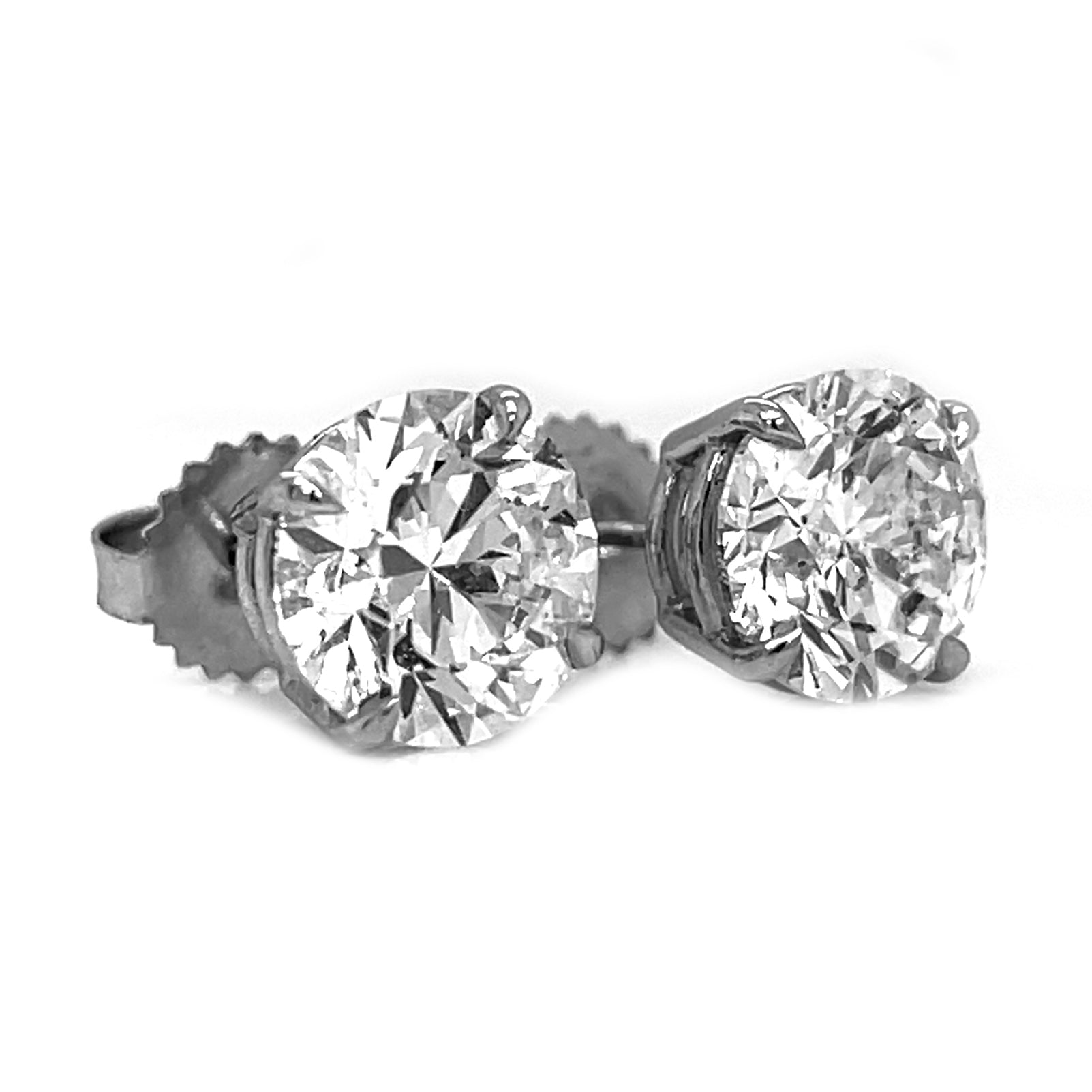 5.08 Carat Natural Mined GIA Certified Diamond Stud Earrings 14KT White Gold