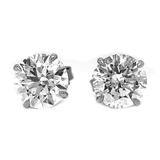 5 Carat Natural Mined Round Cut Diamond Stud Earrings GIA Certified