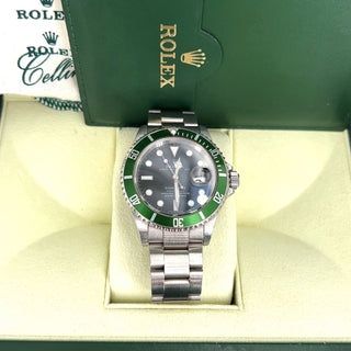 Rolex 50th Anniversary Green Submariner, D Serial, Complete Set, Preowned