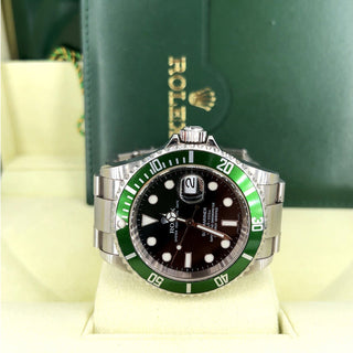 Rolex 50th Anniversary Green Submariner, D Serial, Complete Set, Preowned